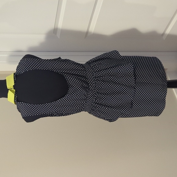 FOREVER 21 Exclusive collection | navy polka dot peplum layered dress, large - Picture 6 of 8